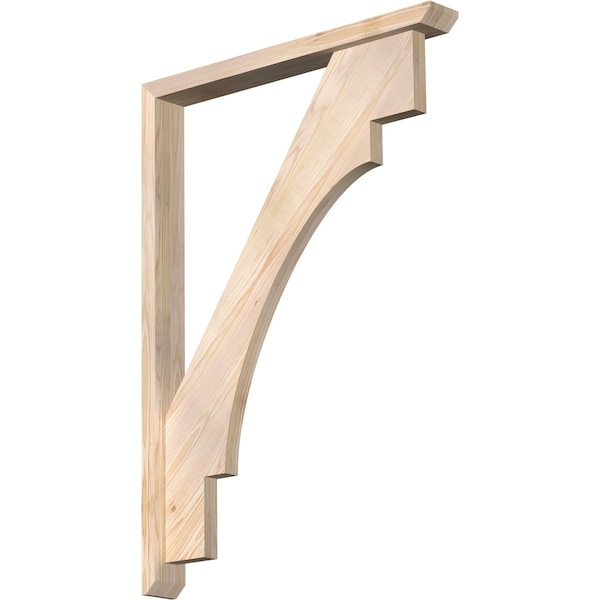 Ekena Millwork Merced Slat Smooth Bracket w/ Offset Brace, Douglas Fir, 3 1/2"W x 30"D x 42"H BKT0402X30X42MRC06SDF - main
